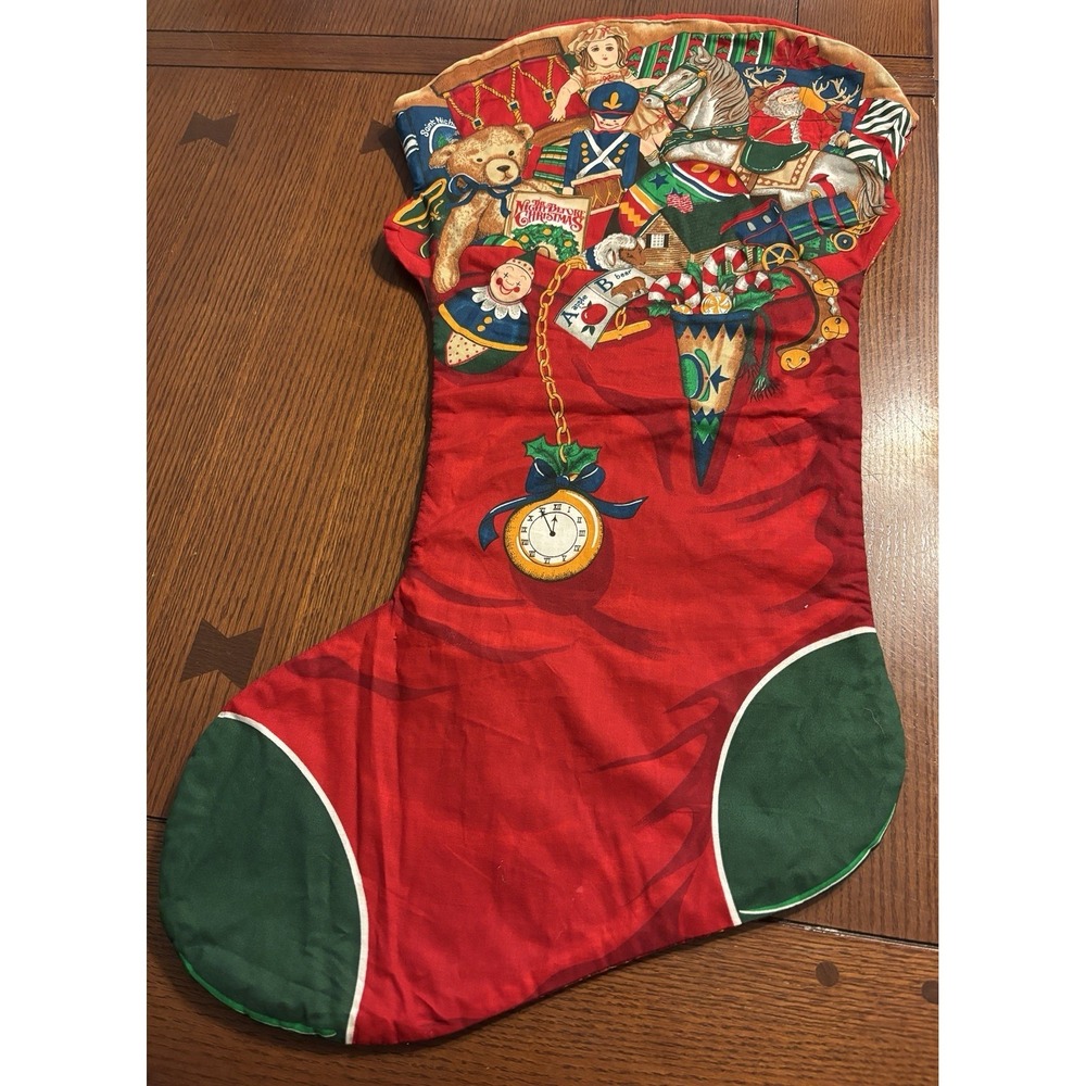 30" Jumbo Christmas Stocking Quilted Cranston Night Before Christmas Completed